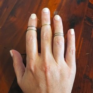 Silver-toned midi ring set